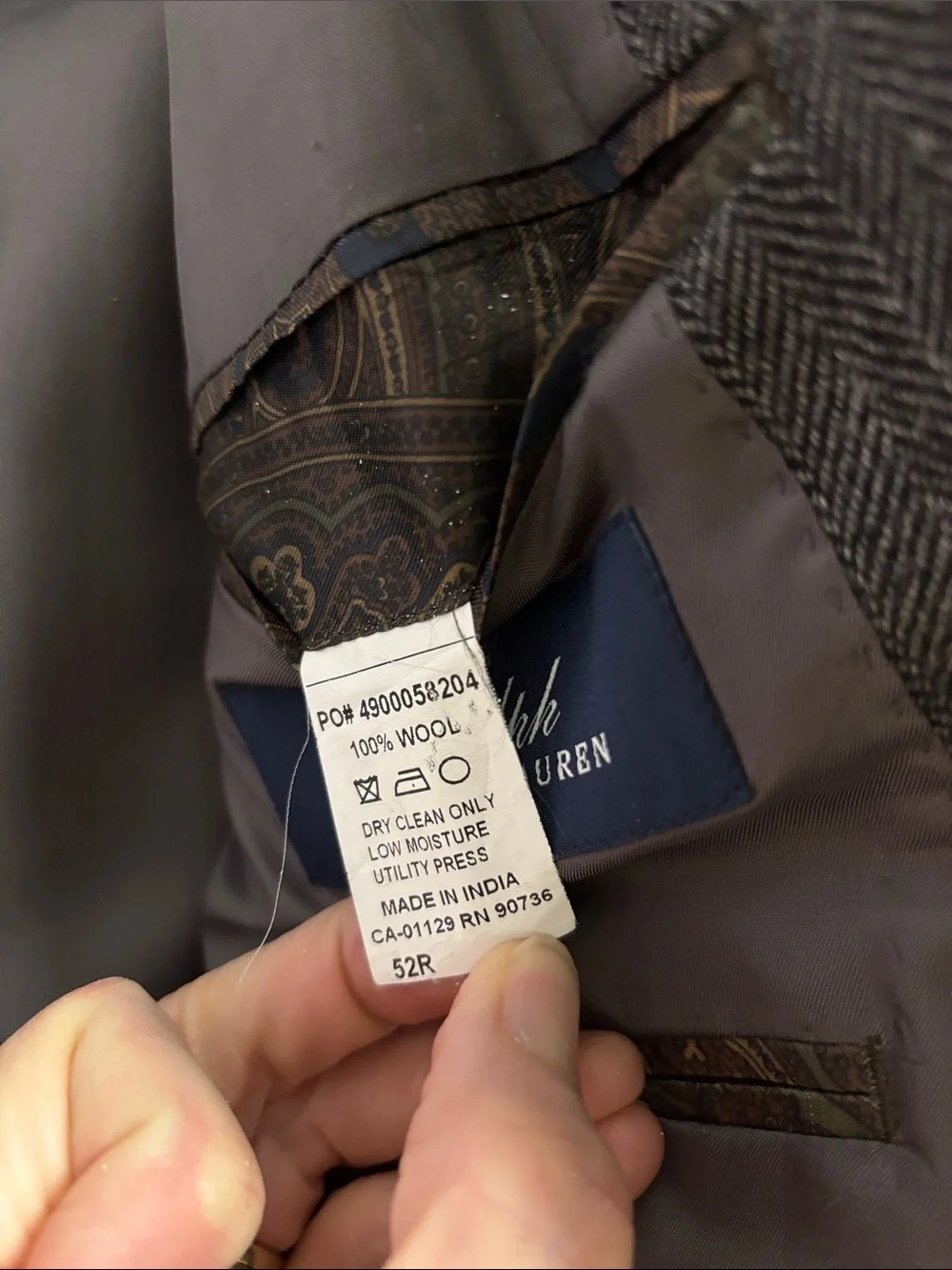 Ralph‎ Ralph Lauren Wool Blazer Suit Jacket Size 52R